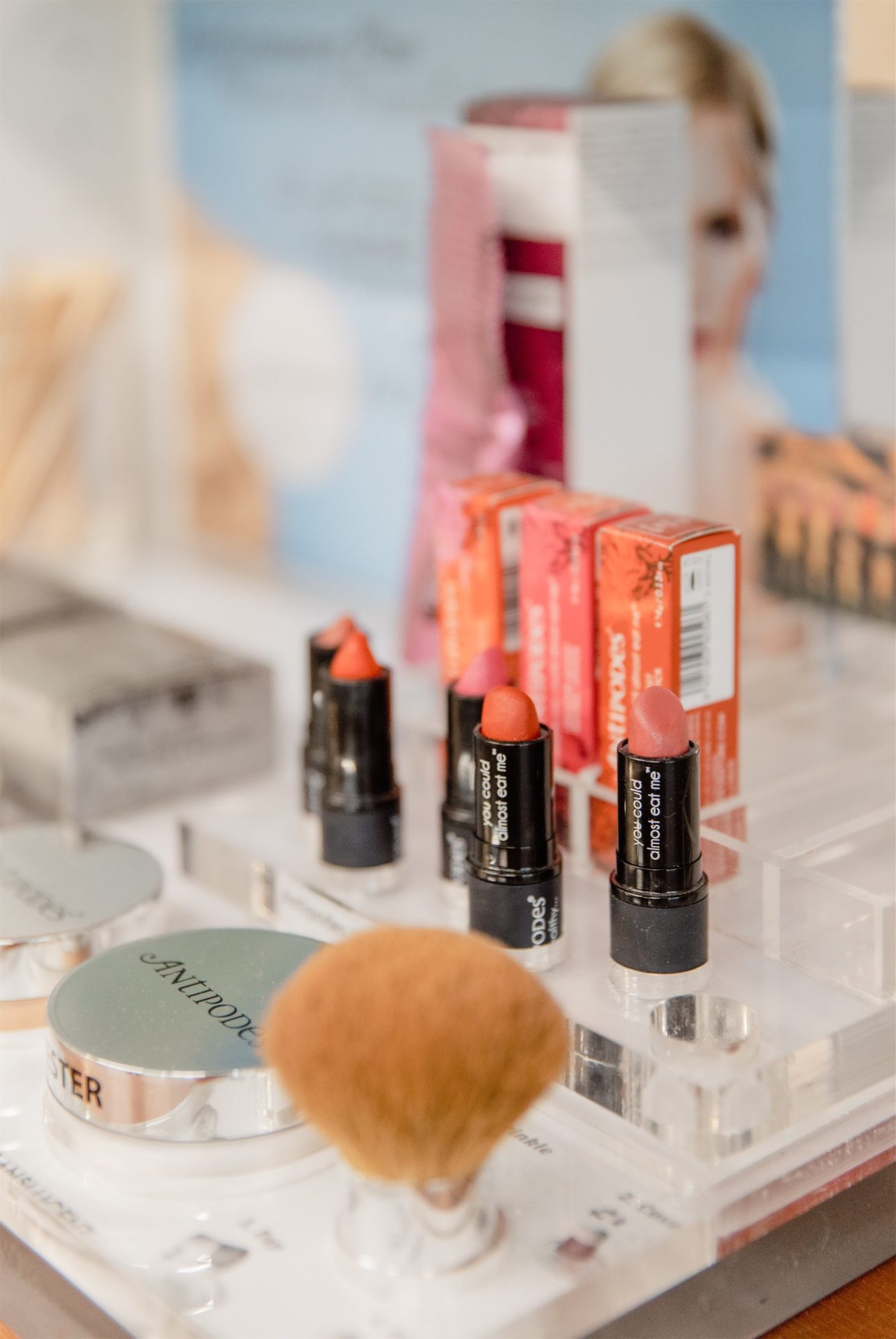 Antipodies organic Lipsticks display